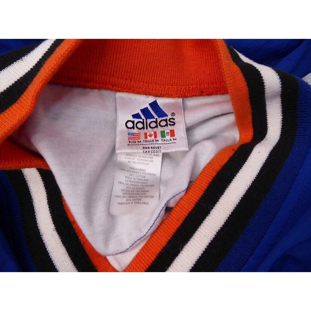 Adidas Vintage Y2K Windbreaker Pullover Blue Orange V-Neck Jacket Men's Medium
